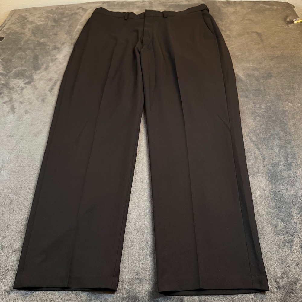 Haggar Premium Comfort Dress Pant Mens 36x29 Black Classic Fit Recycled